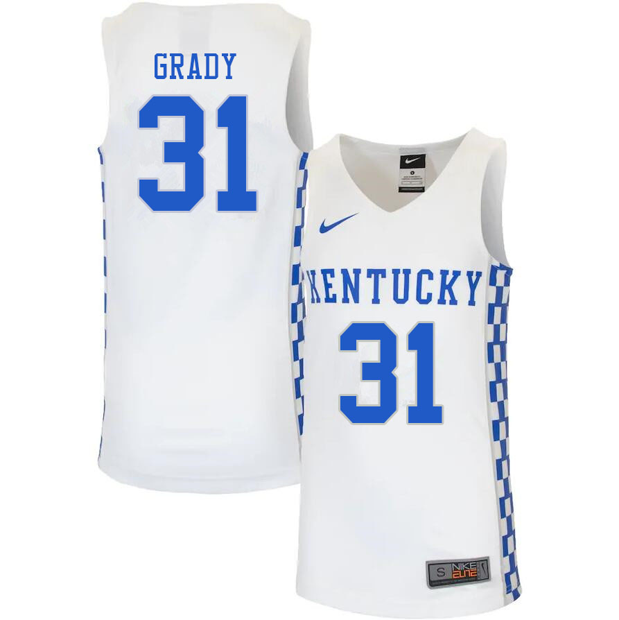 Men #31 Kellan Grady Kentucky Wildcats College Basketball Jerseys Sale-White - Click Image to Close